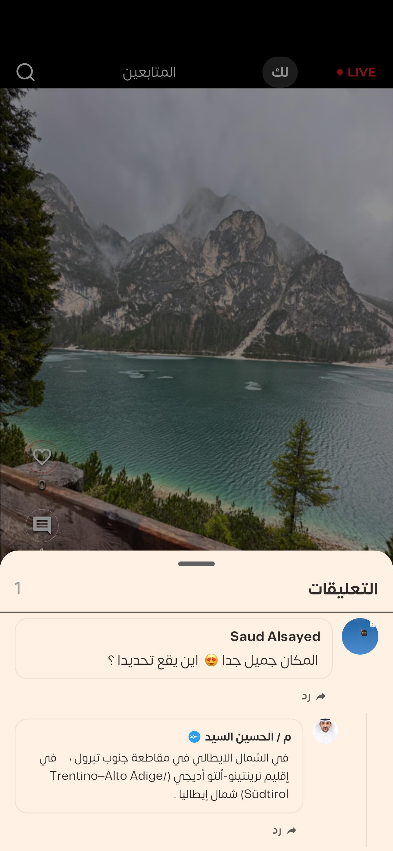 التعليقات والتفاعل
